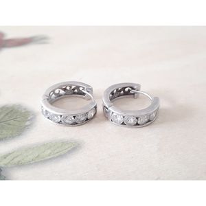 Sterling Zirconia and Fiagero hoop earrings.